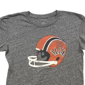 Football‎ Fighting Illini Helmet Graphic T Shirt Mens L Gray Casual T-Shirt J5
